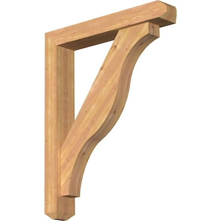Ekena Millwork Funston Craftsman Smooth Bracket w/ Offset Brace, Western Red Cedar, 5 1/2"W x 32"D x 40"H BKT0604X32X40FST04SWR